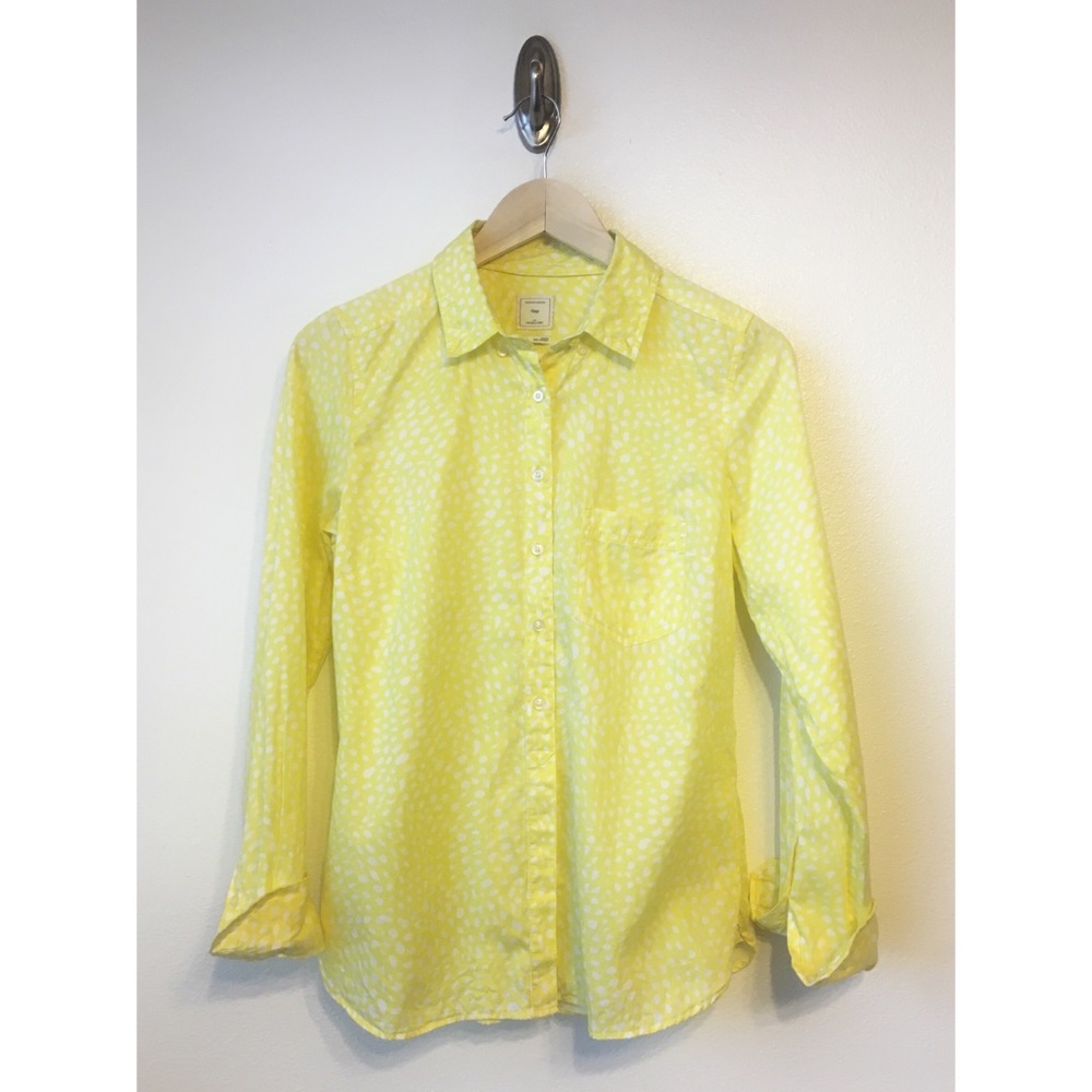 GAP | Yellow Ditzy Polka Dot Button Up Shirt S